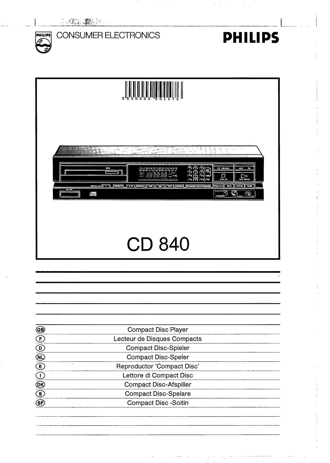 Philips CD840 User Manual