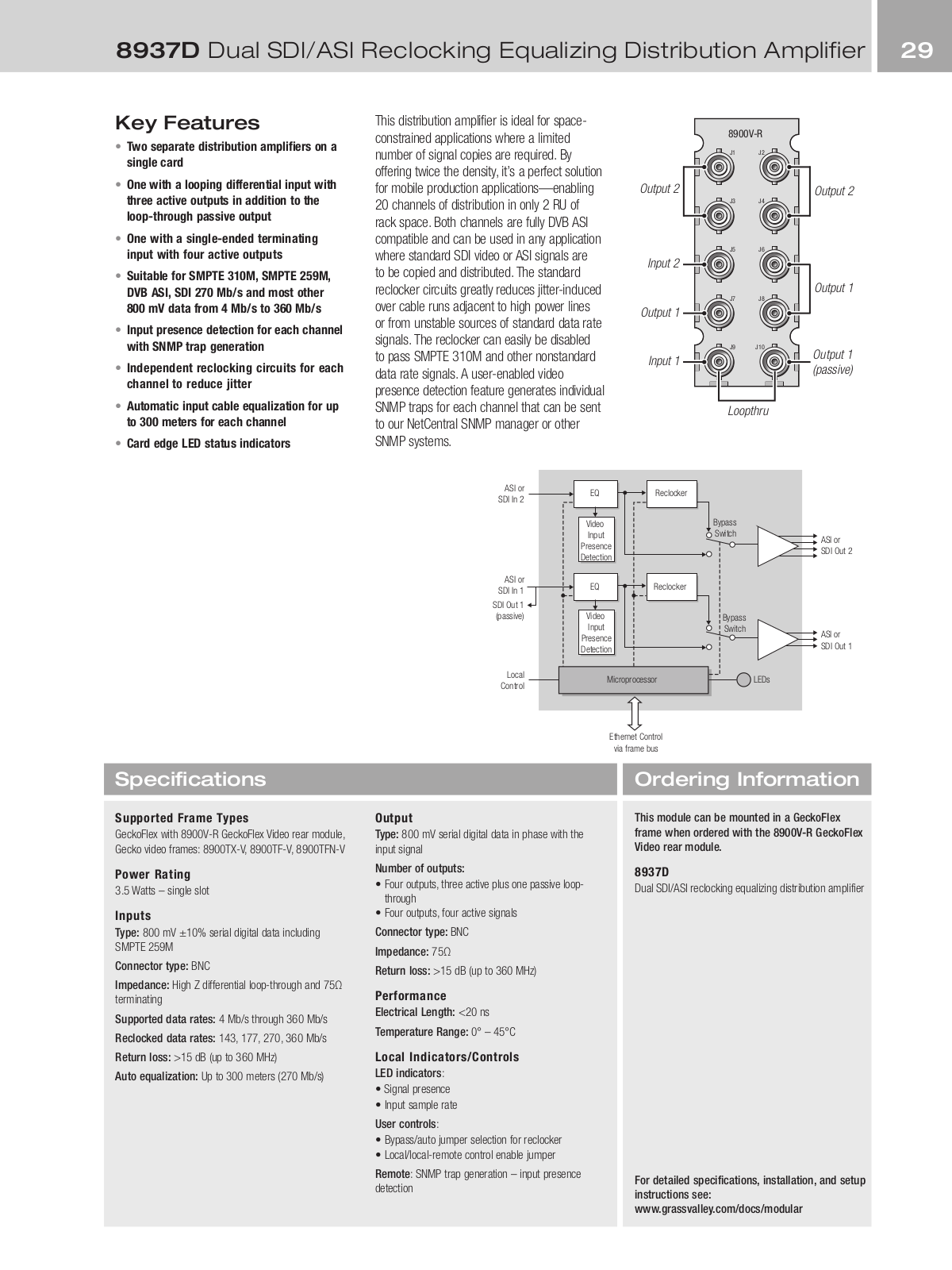 Grass valley 8937D DATASHEET