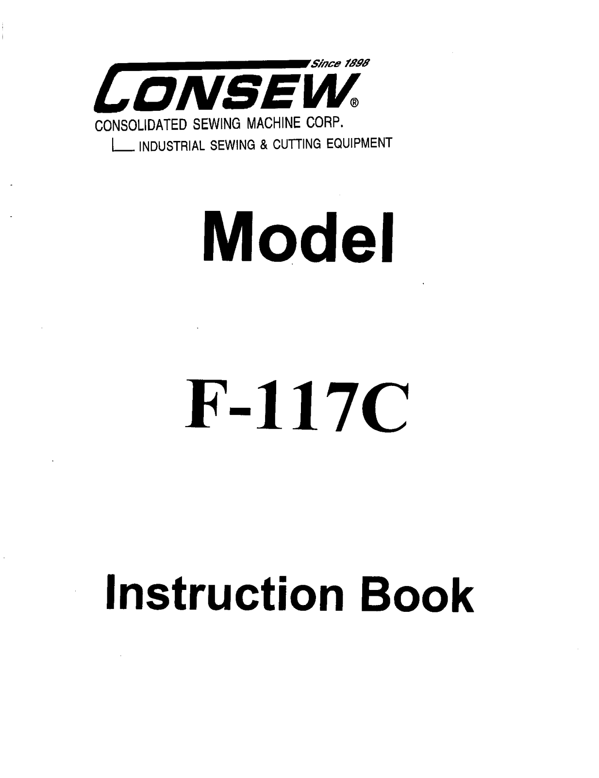 CONSEW F-117C Instruction Handbook