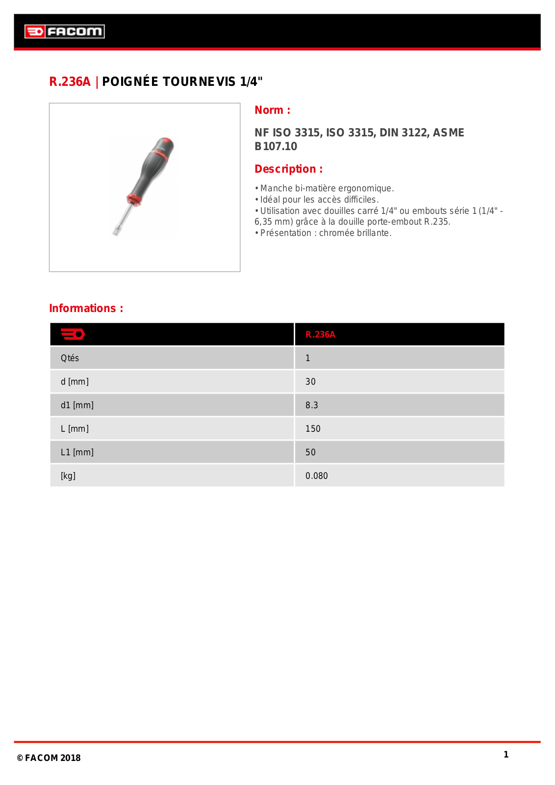 Facom R.236B Specification - ManualMachine.com