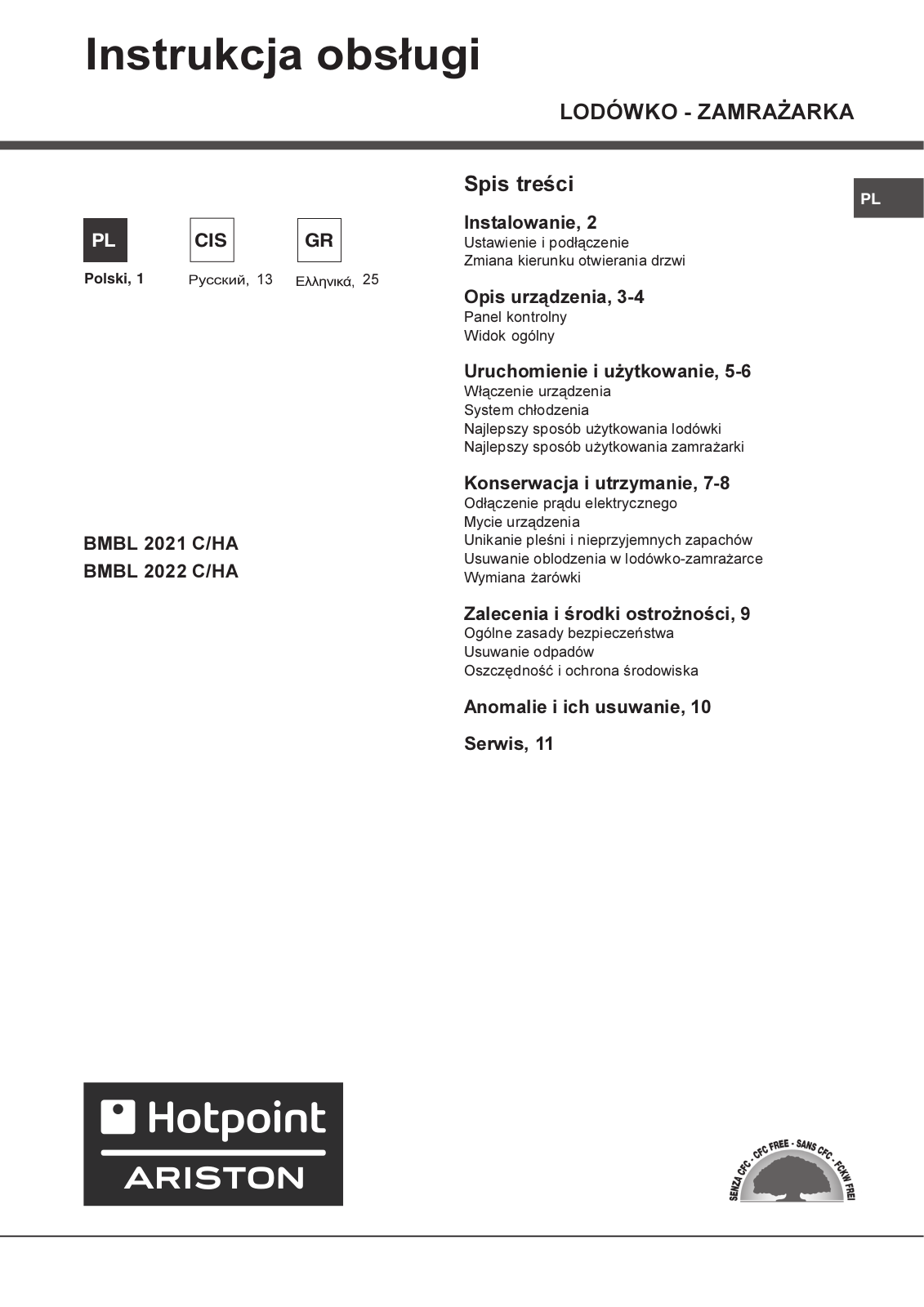 Hotpoint-ariston BMBL 2021 C HA User Manual