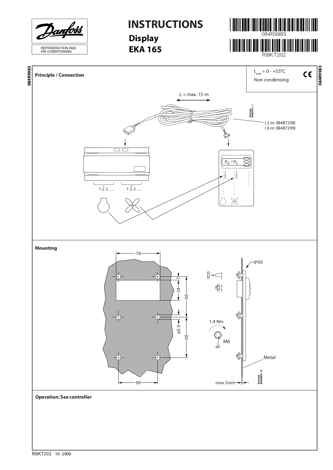 Danfoss EKA 165 Installation guide