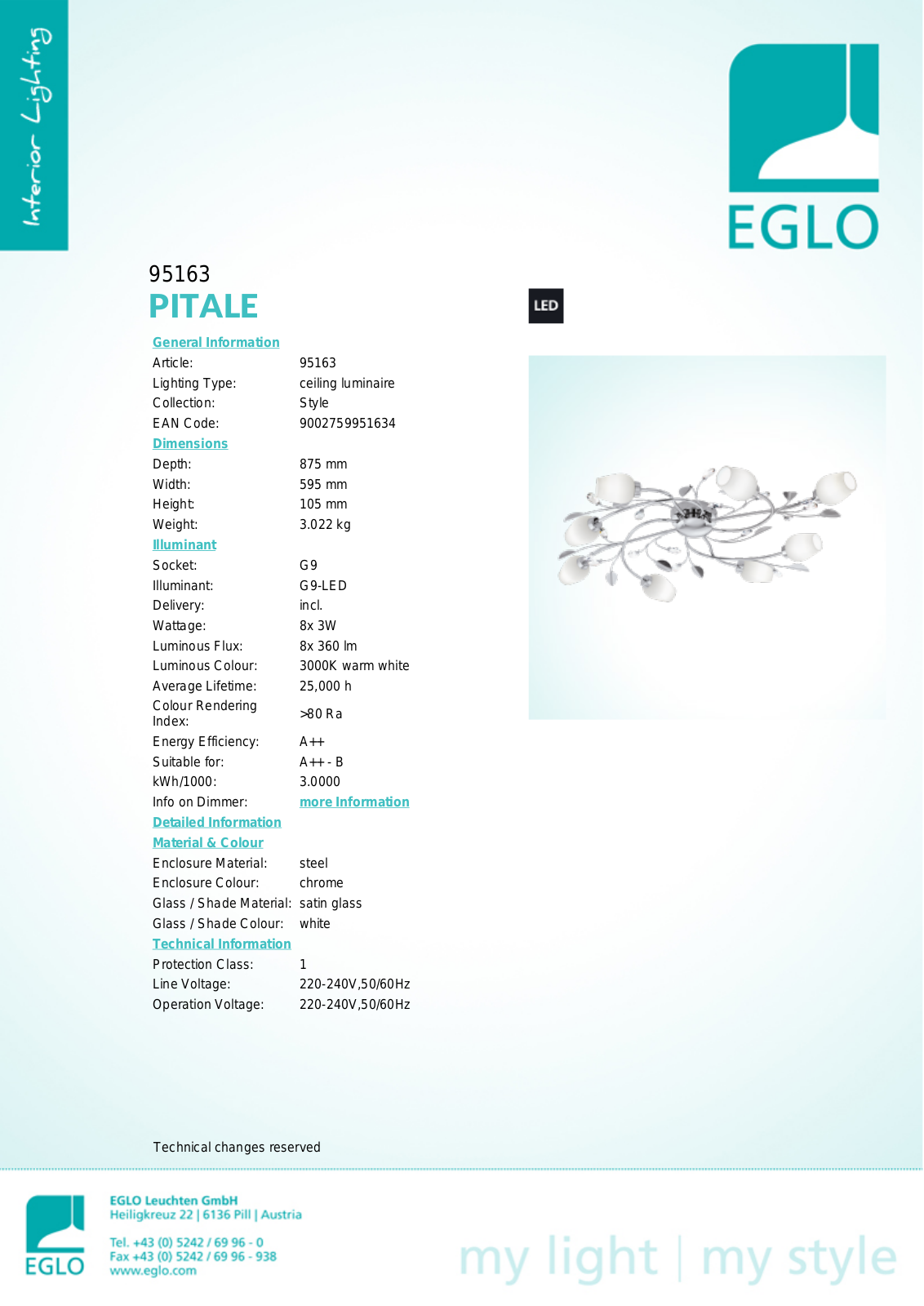 Eglo 95163 Service Manual