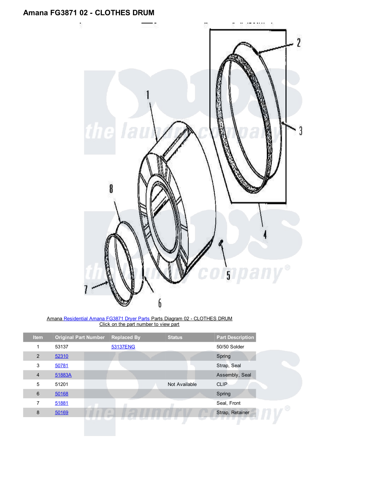 Amana FG3871 Parts Diagram