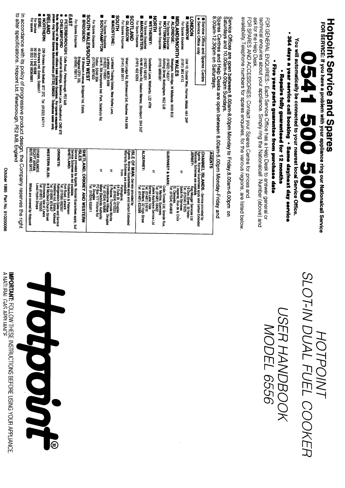 Hotpoint 6556 User Manual