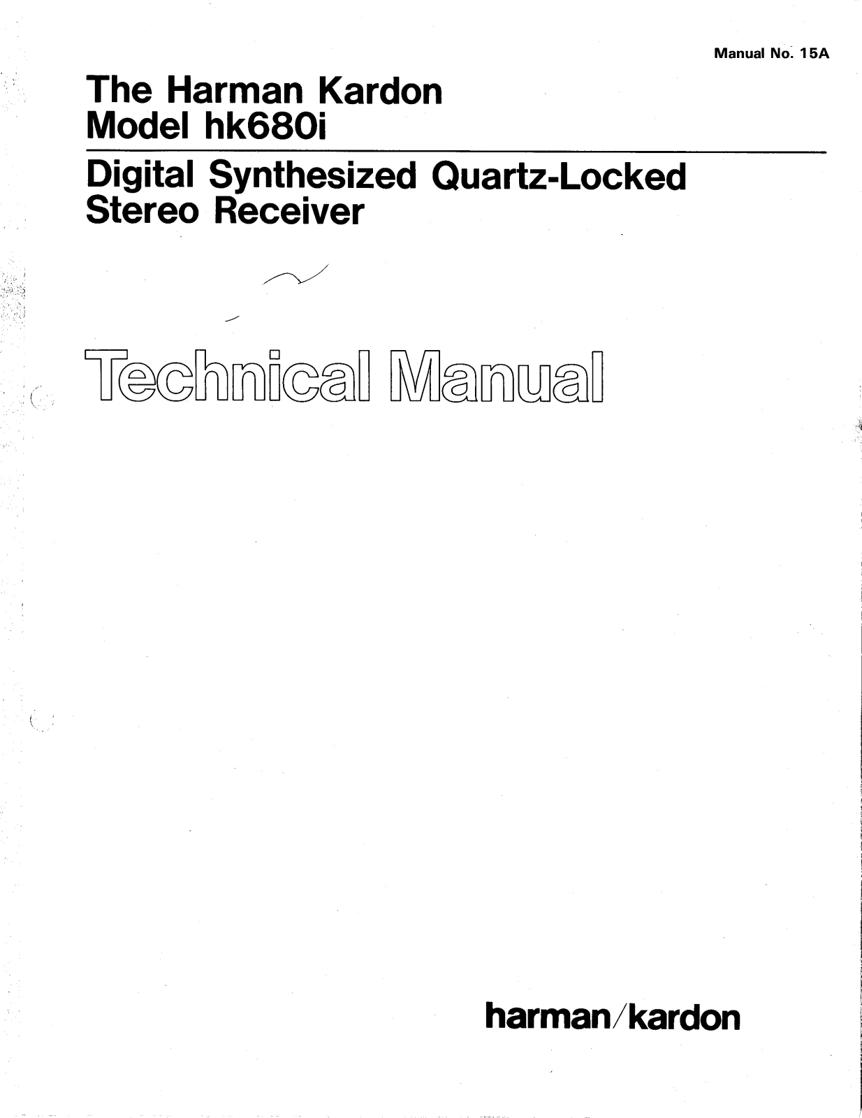 Harman Kardon HK-680-I Service manual