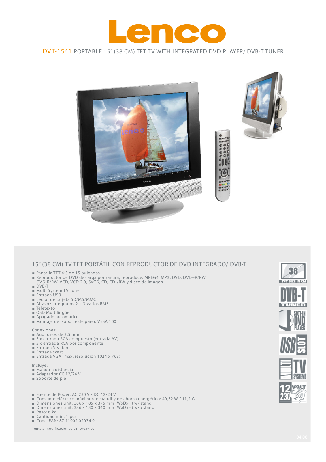 Lenco DVT-1541 BROCHURE