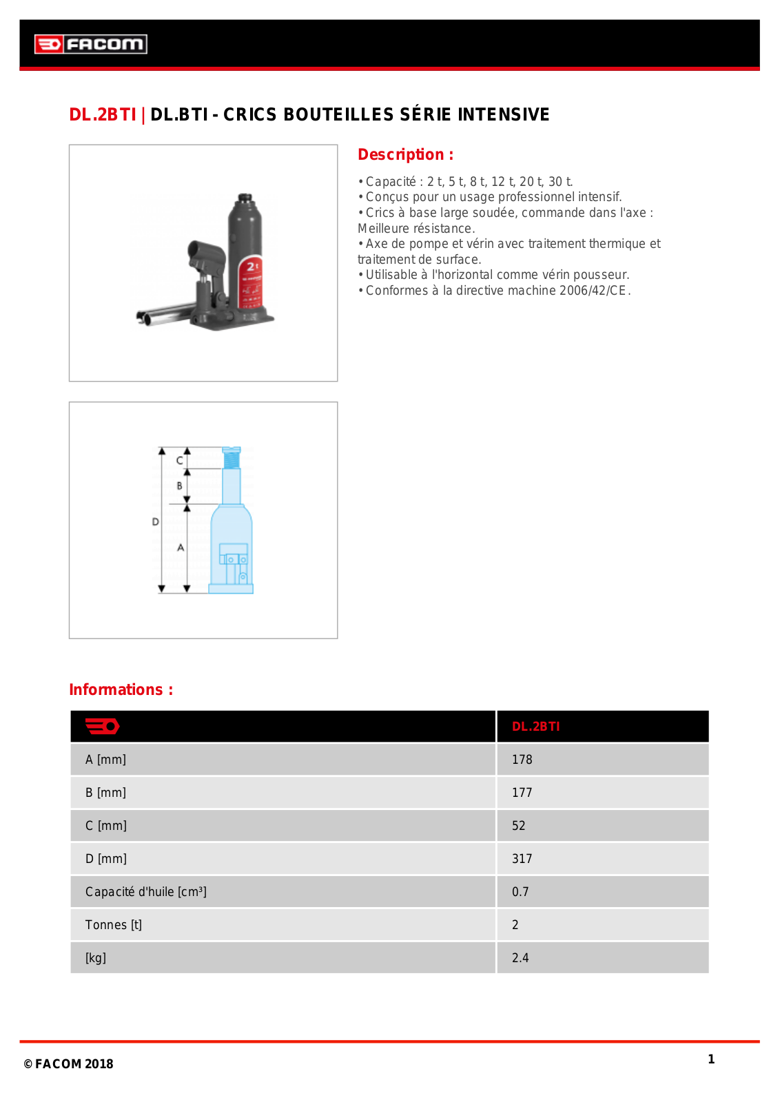 Facom DL.2BTIPF Specification - ManualMachine.com
