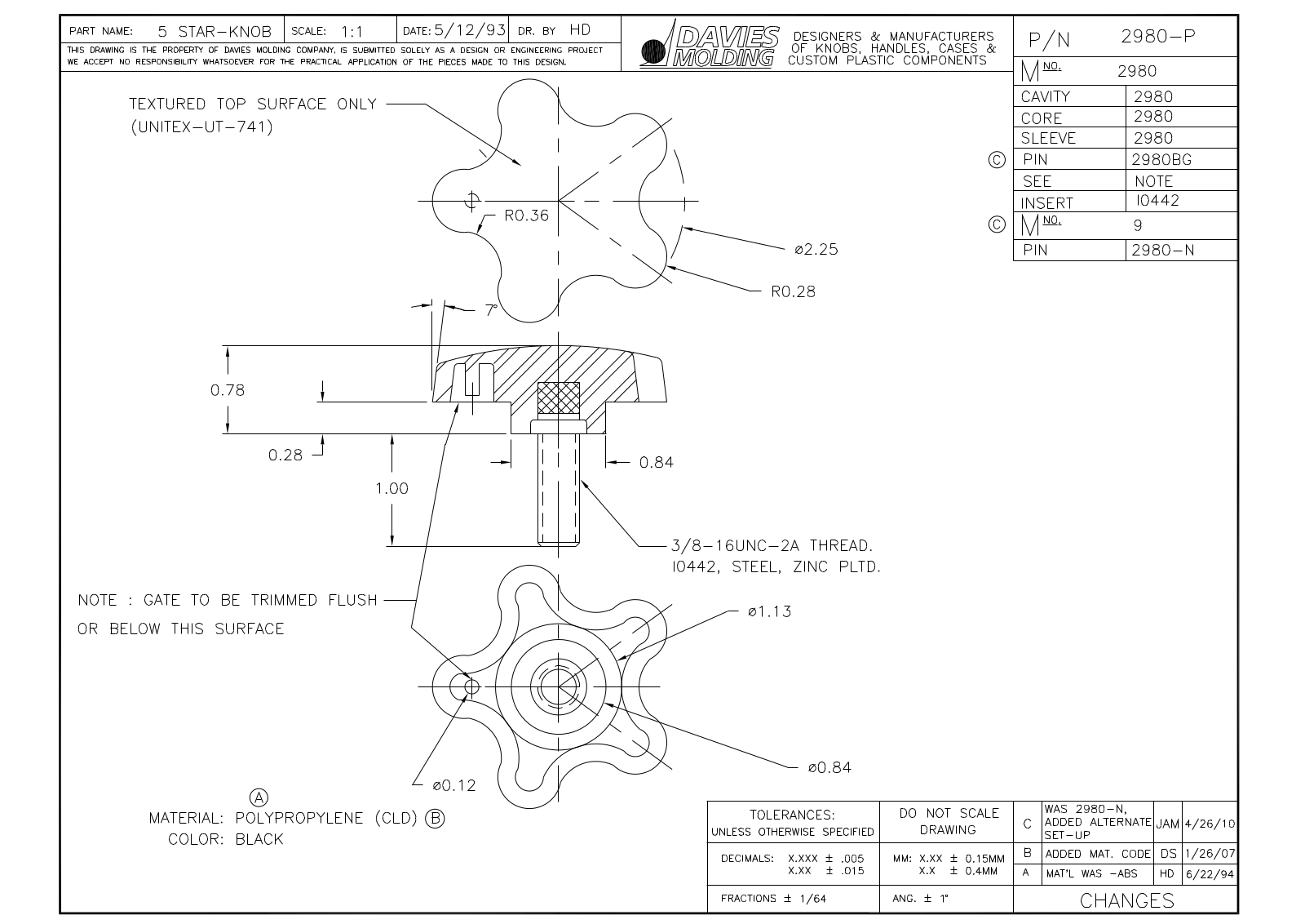 Davies Molding 2980-P Reference Drawing