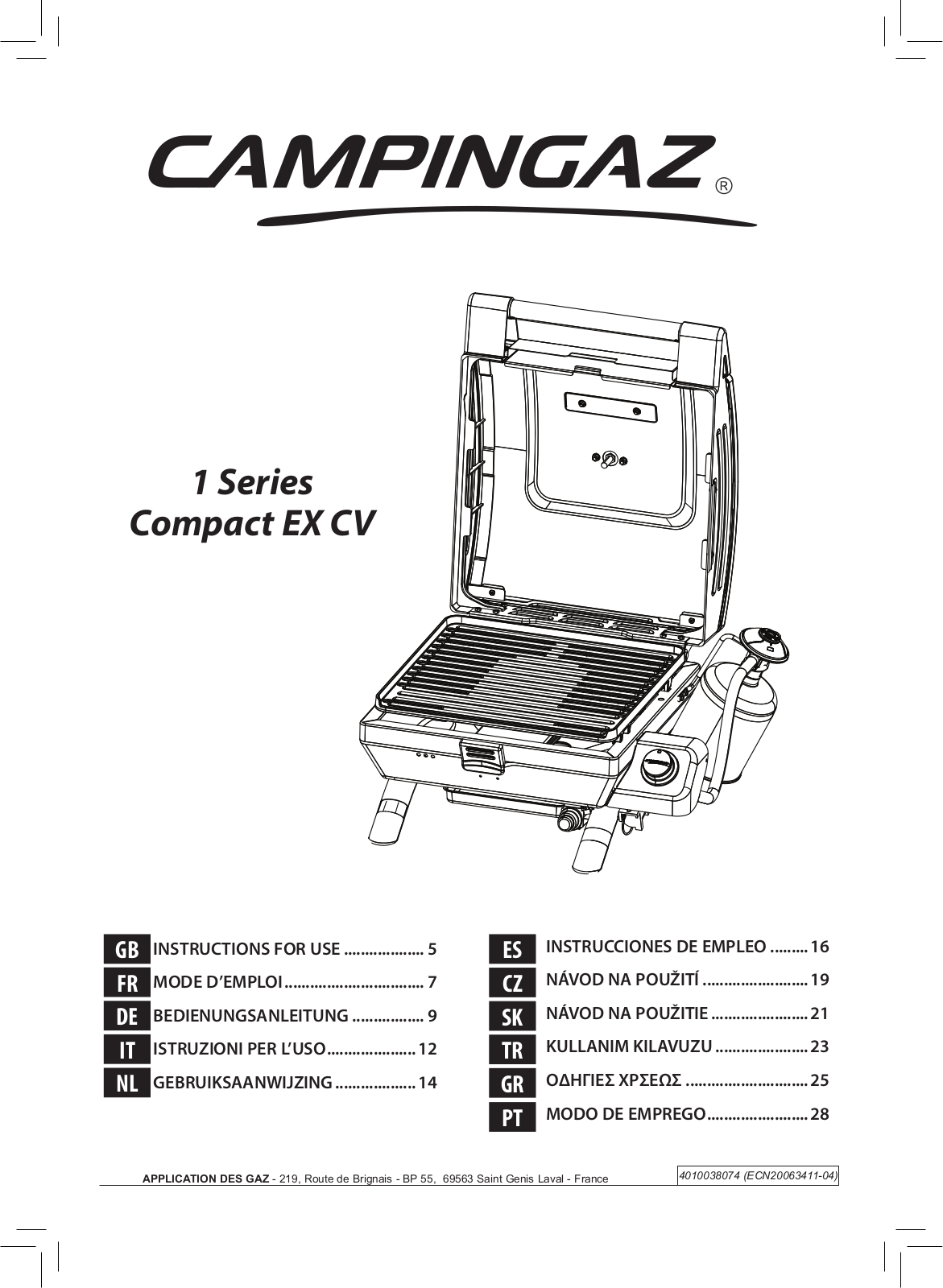 Campingaz Compact EX CV 1 Series Instructions For Use Manual