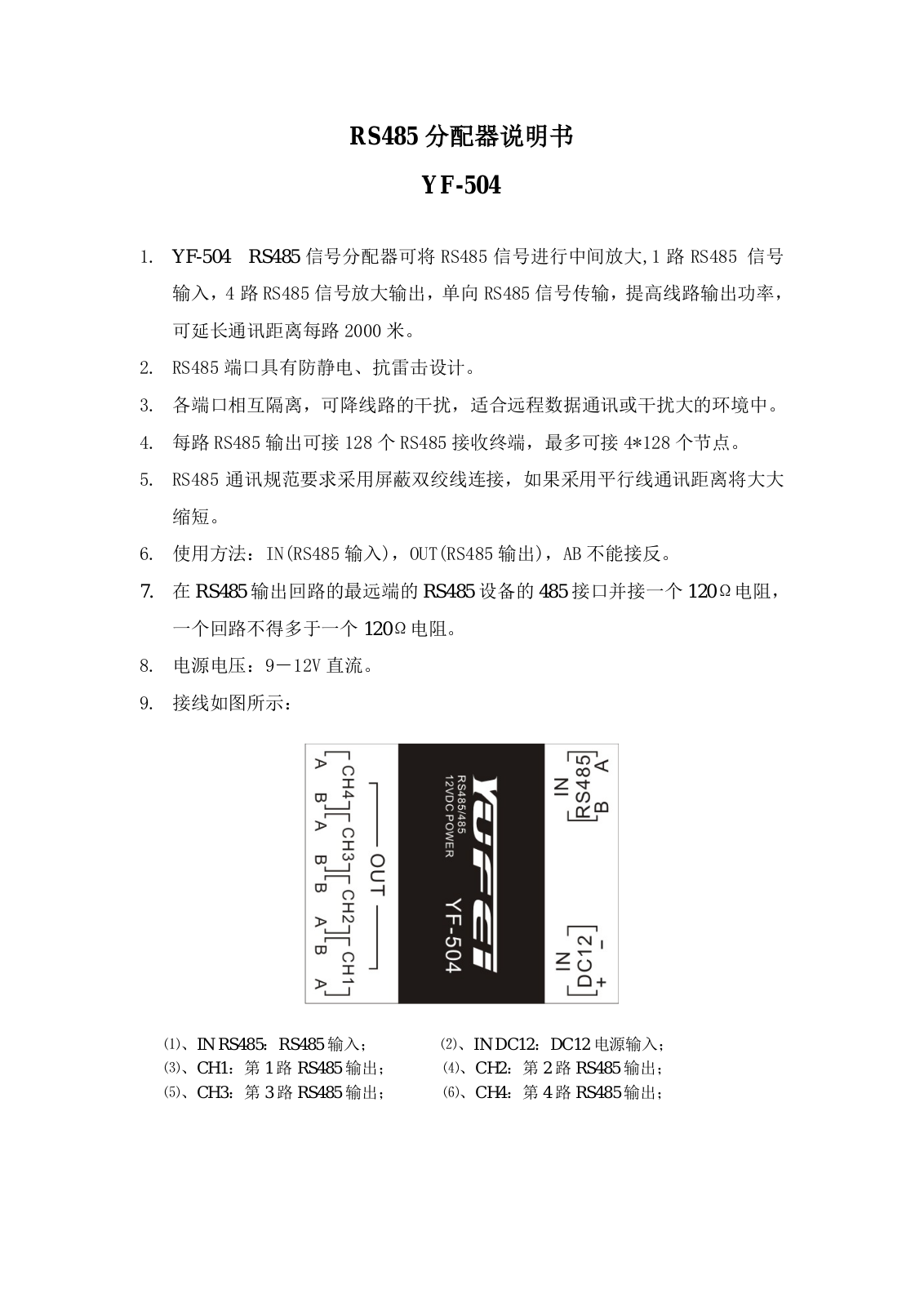 Yufei YF-504 User Manual