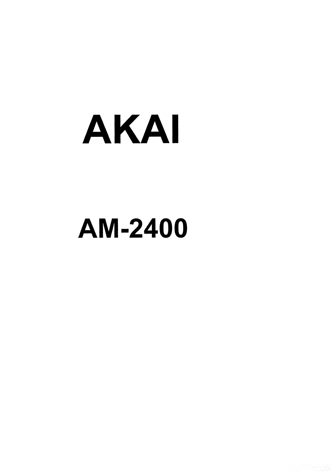 Akai AM-2400 Service manual