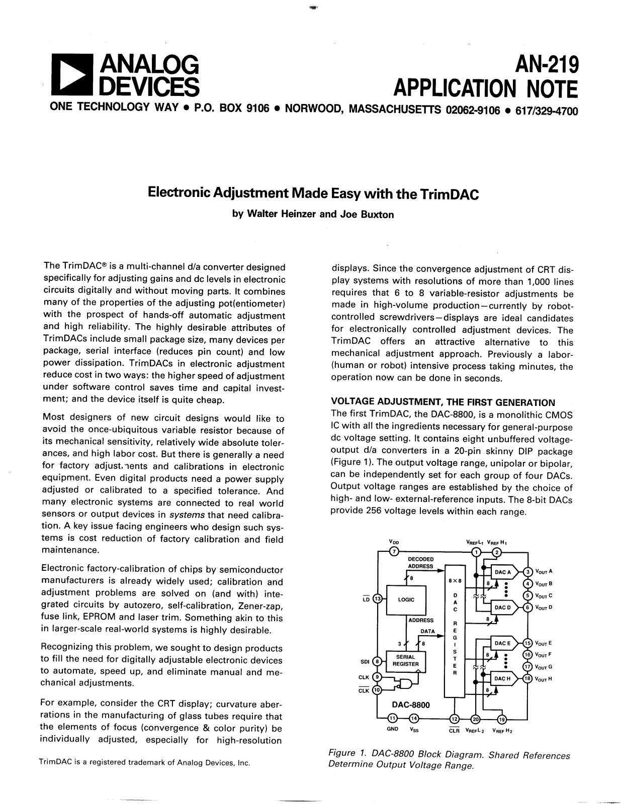 Analog Devices AN219 Application Notes