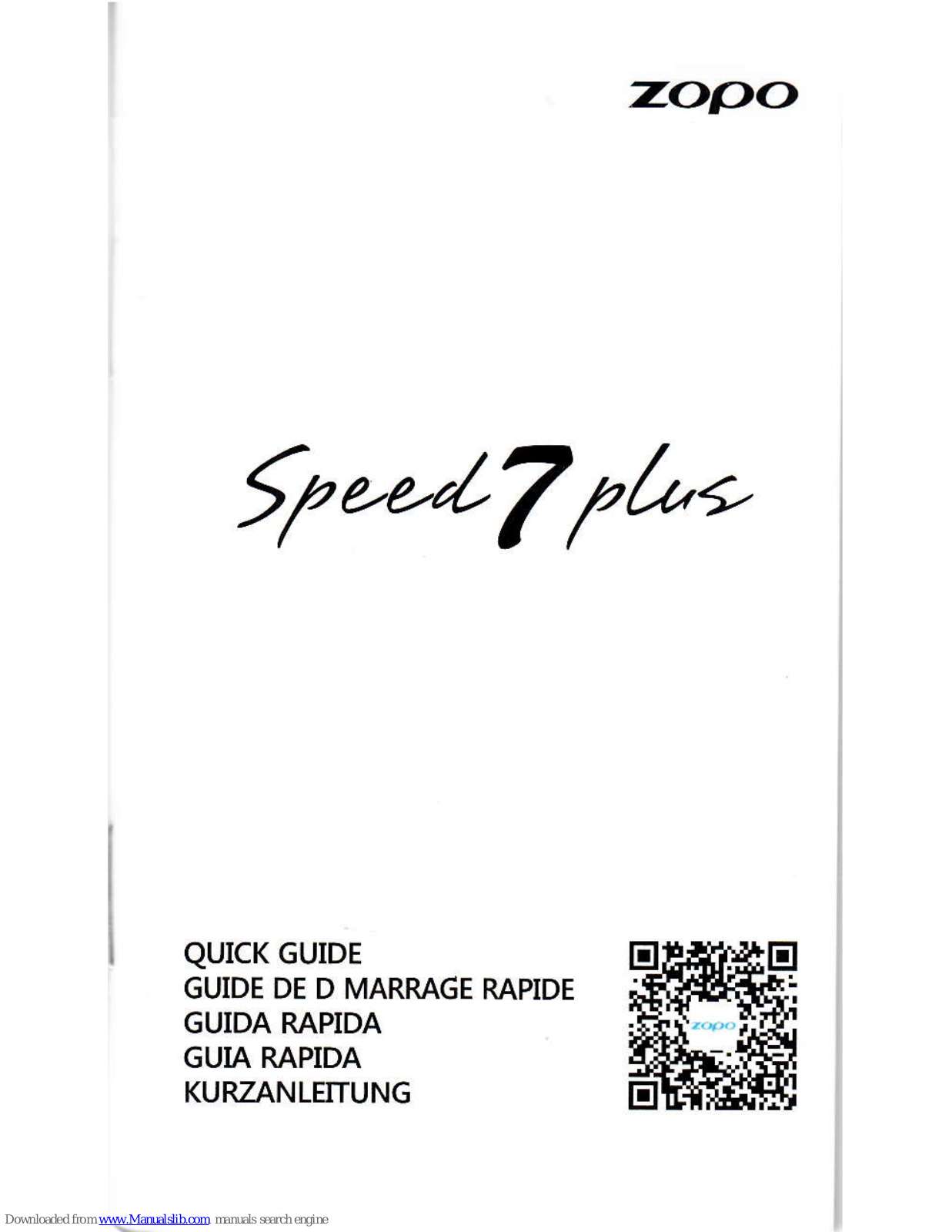 Zopo Speed 7 plus Quick Manual - ManualMachine.com