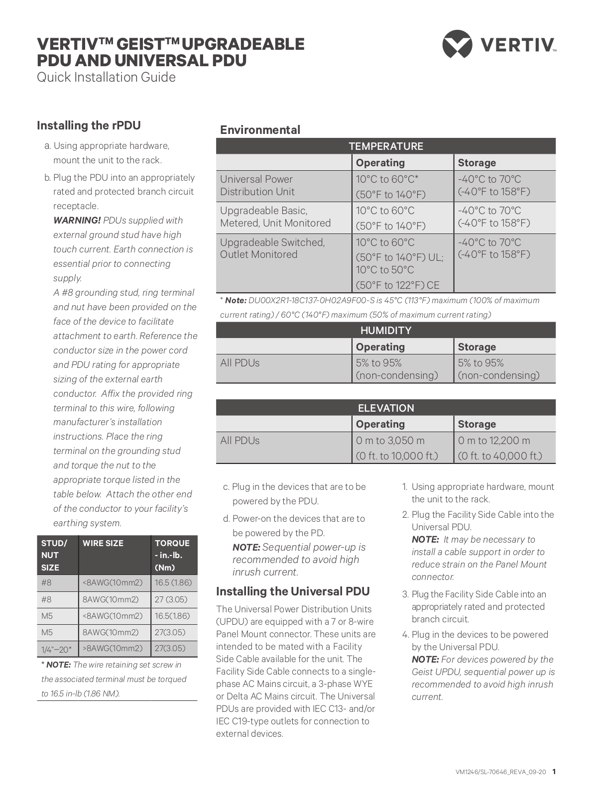 VERTIV GEIST Installation Guide