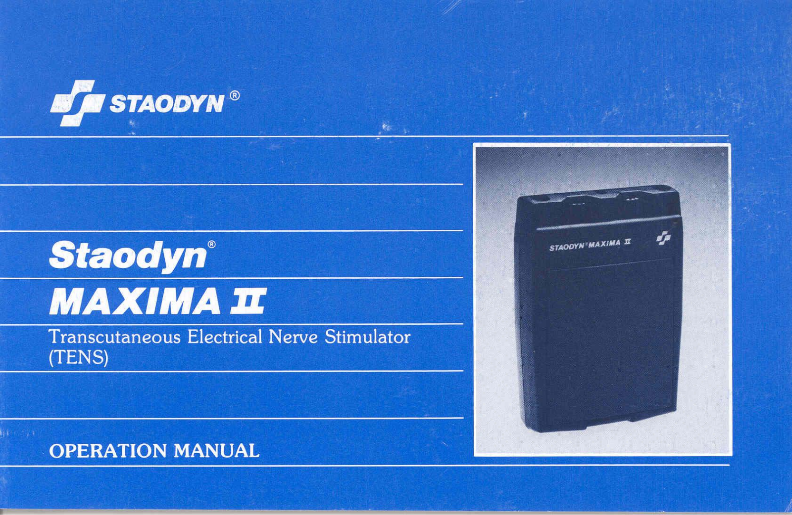 Staodyn MAXIMA II User manual