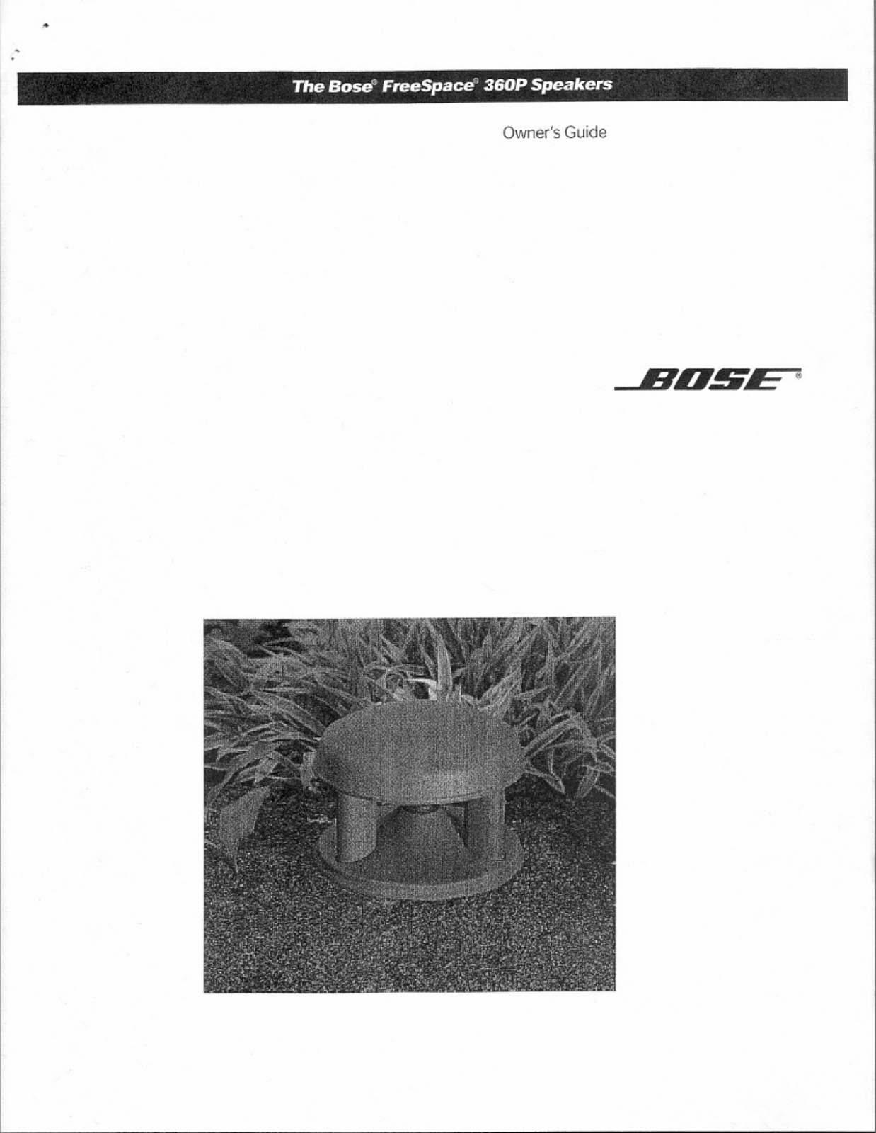 Bose FreeSpace 360P Owner's Manual