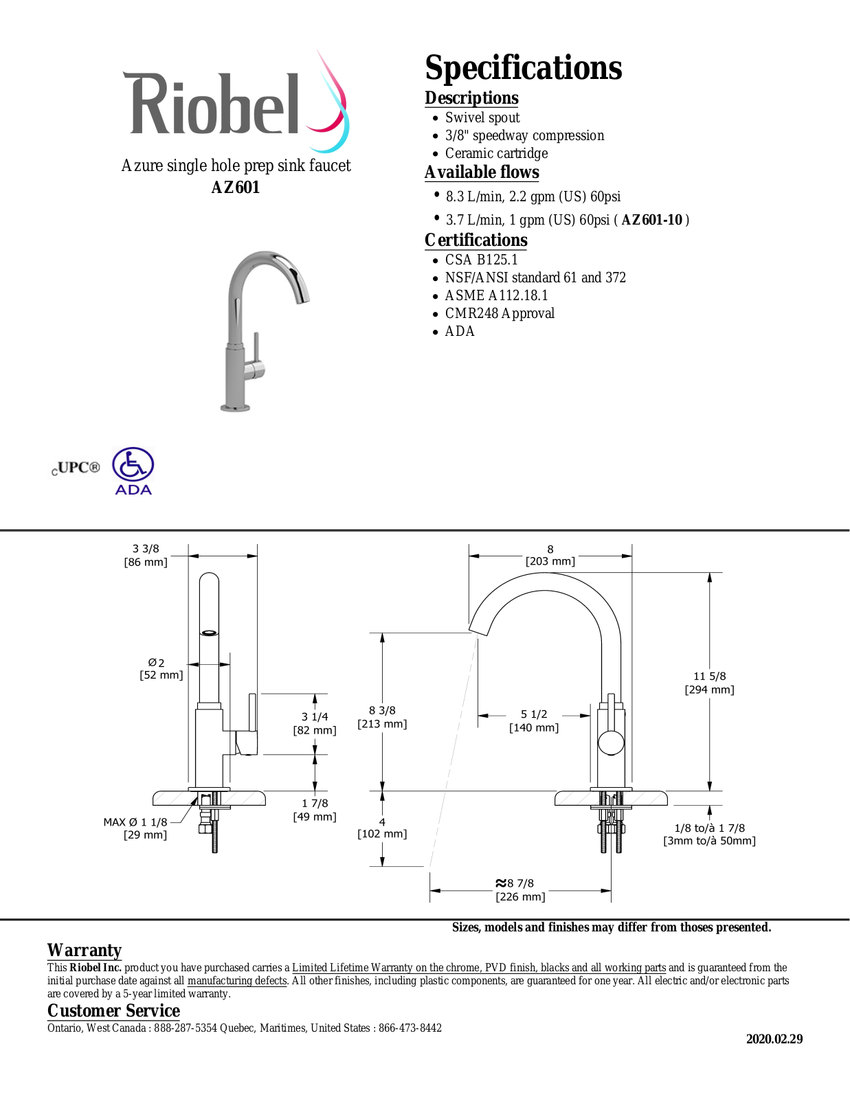 Riobel AZ601C15 Specifications - ManualMachine.com