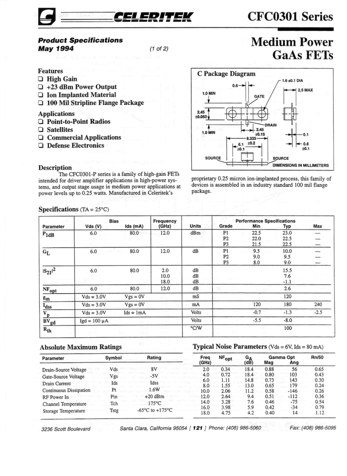 CELER CFC0301 Datasheet