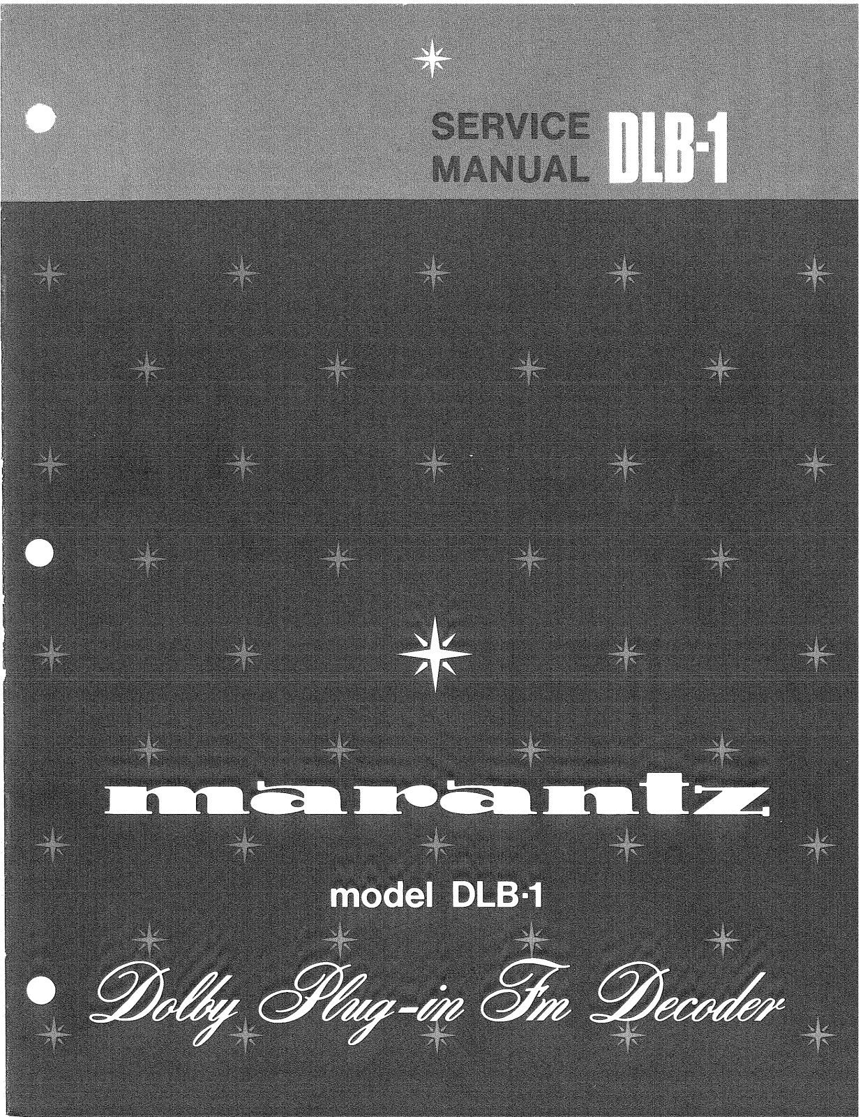 Marantz DLB-1 Service Manual