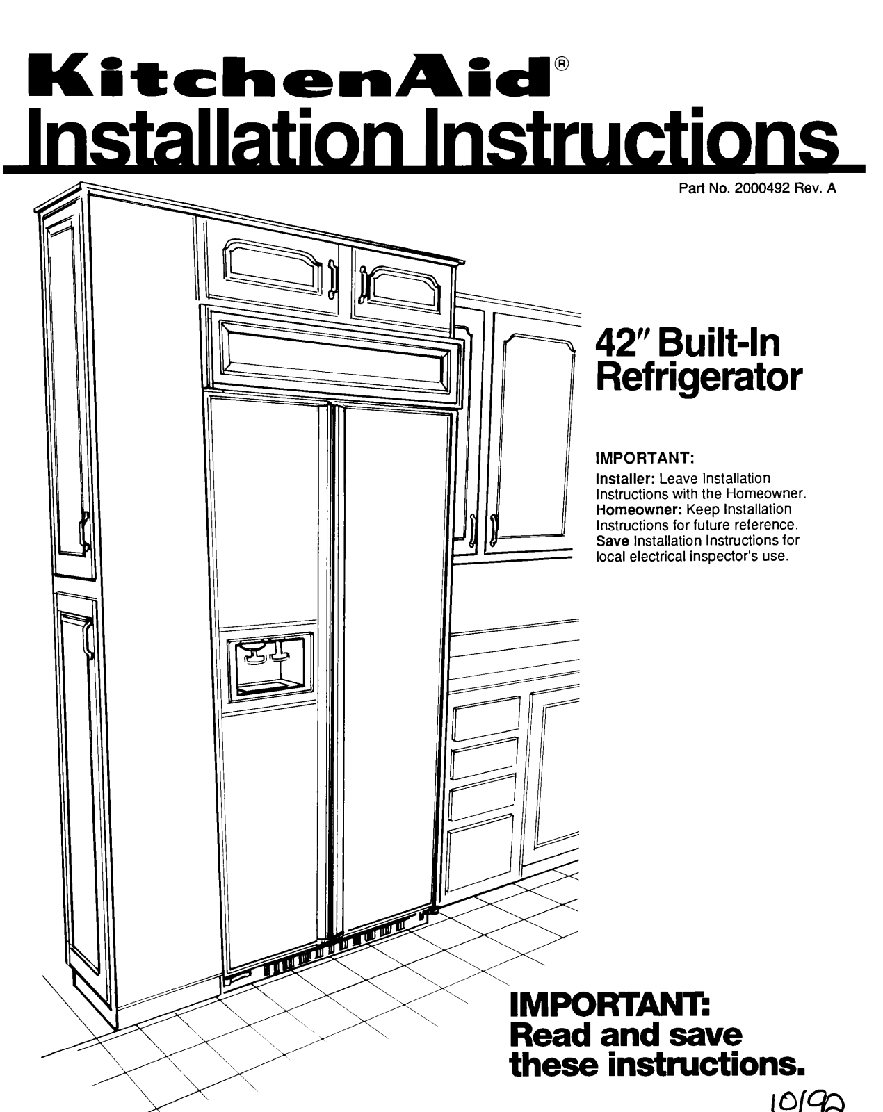 KitchenAid 2000492 User Manual