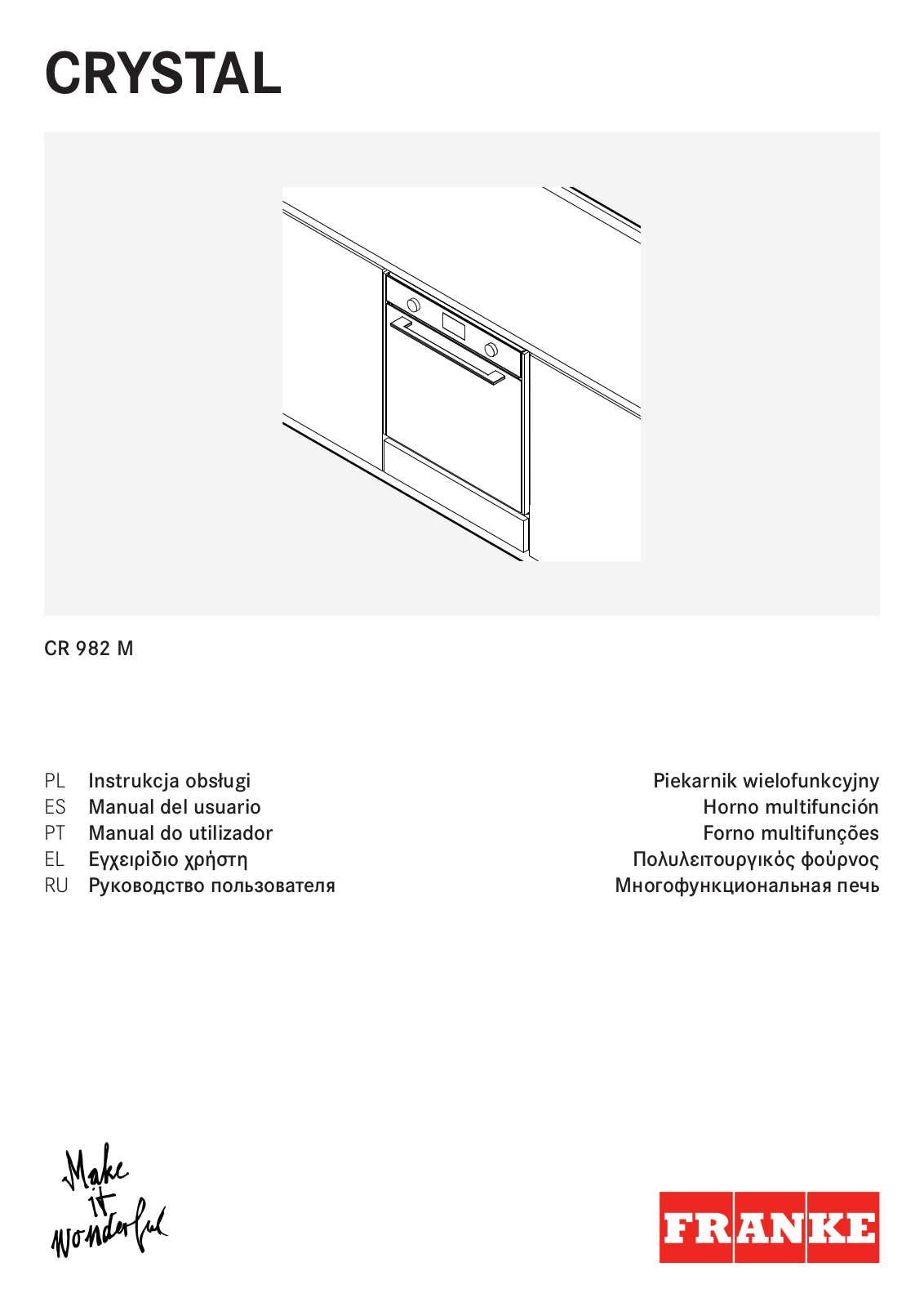 Franke CR 982 M WH DCT TFT User manual