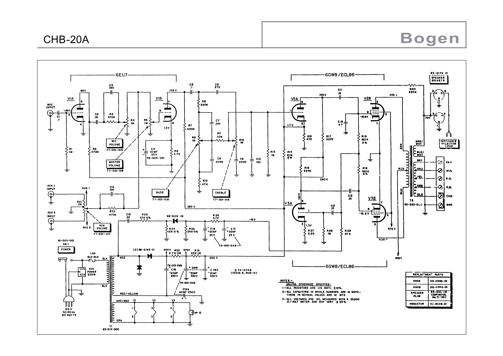Bogen chb 20a schematic