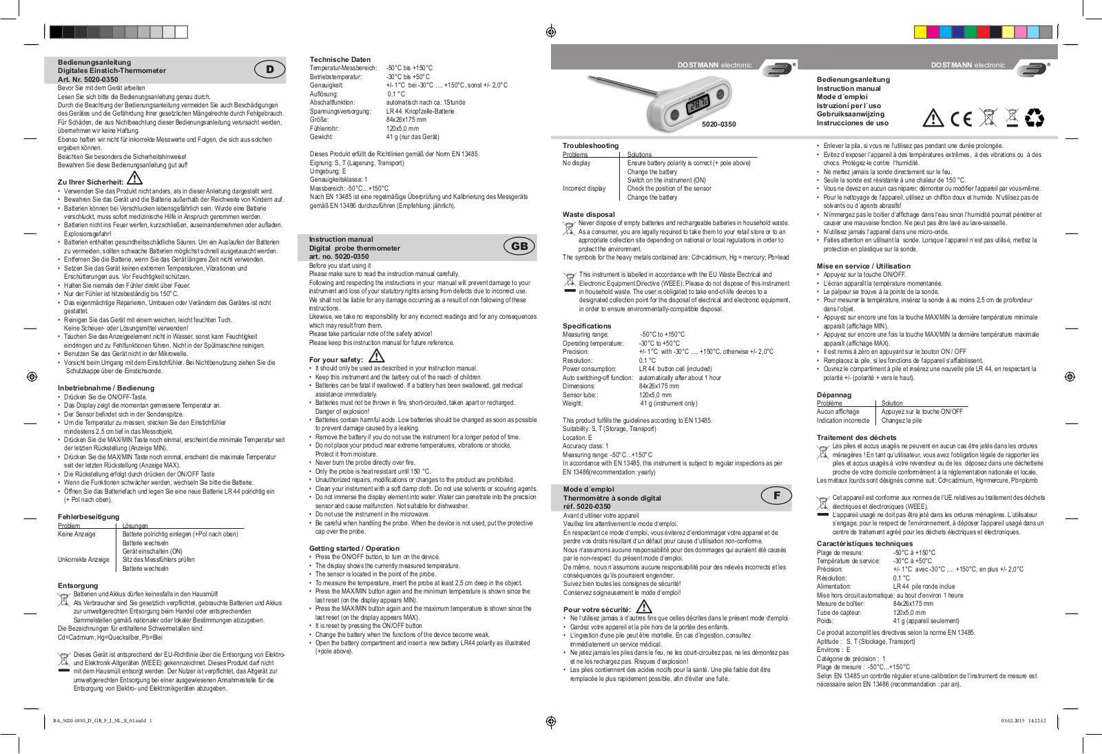 TFA Dostmann 5020-0350 Instruction Manual