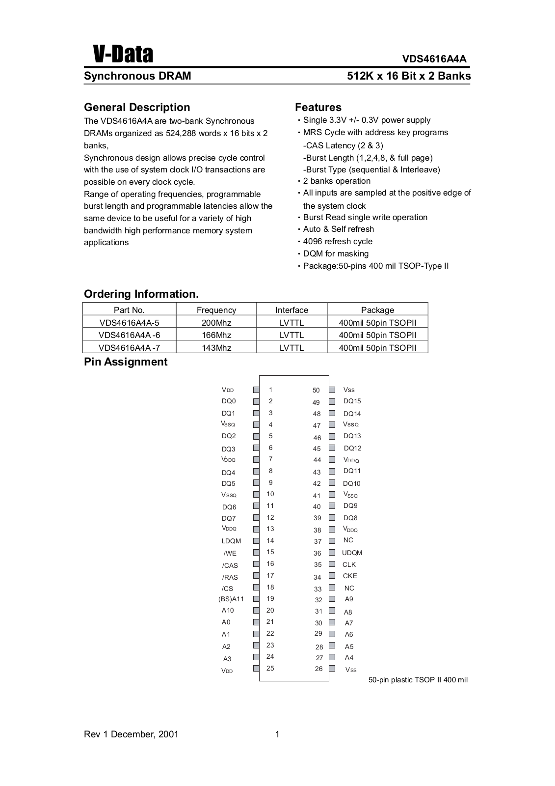 V-Data VDS4616A4A-7, VDS4616A4A-5, VDS4616A4A-6 Datasheet