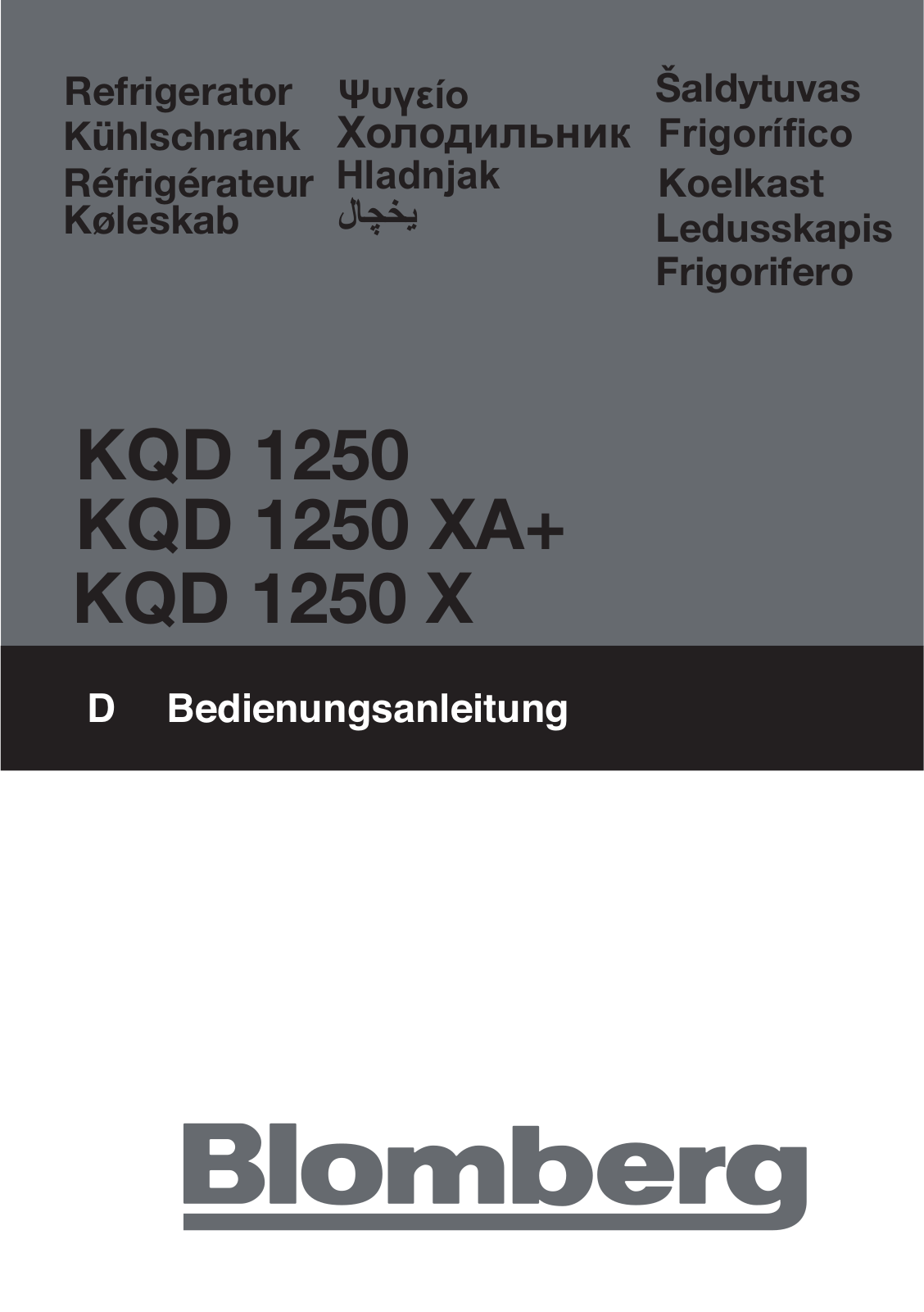 Blomberg KQD 1250 X A, KQD 1250 Operating Instructions