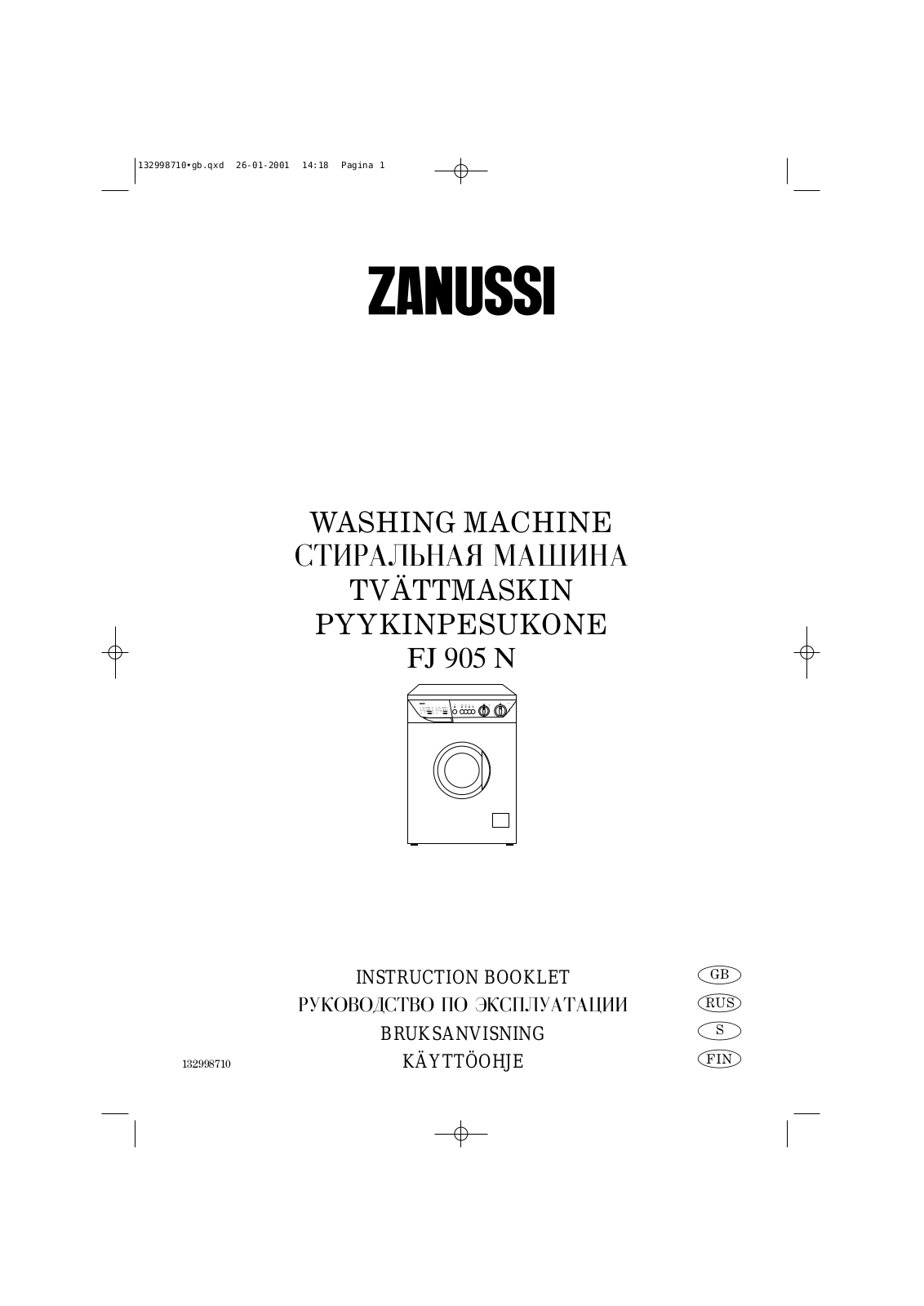 Zanussi FJ 905 N User Manual