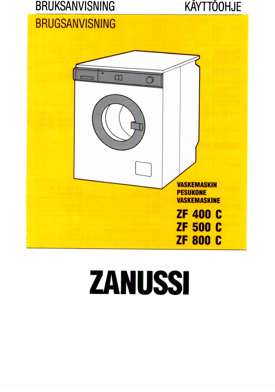 Zanussi ZF400C, ZF500C, ZF800C User Manual