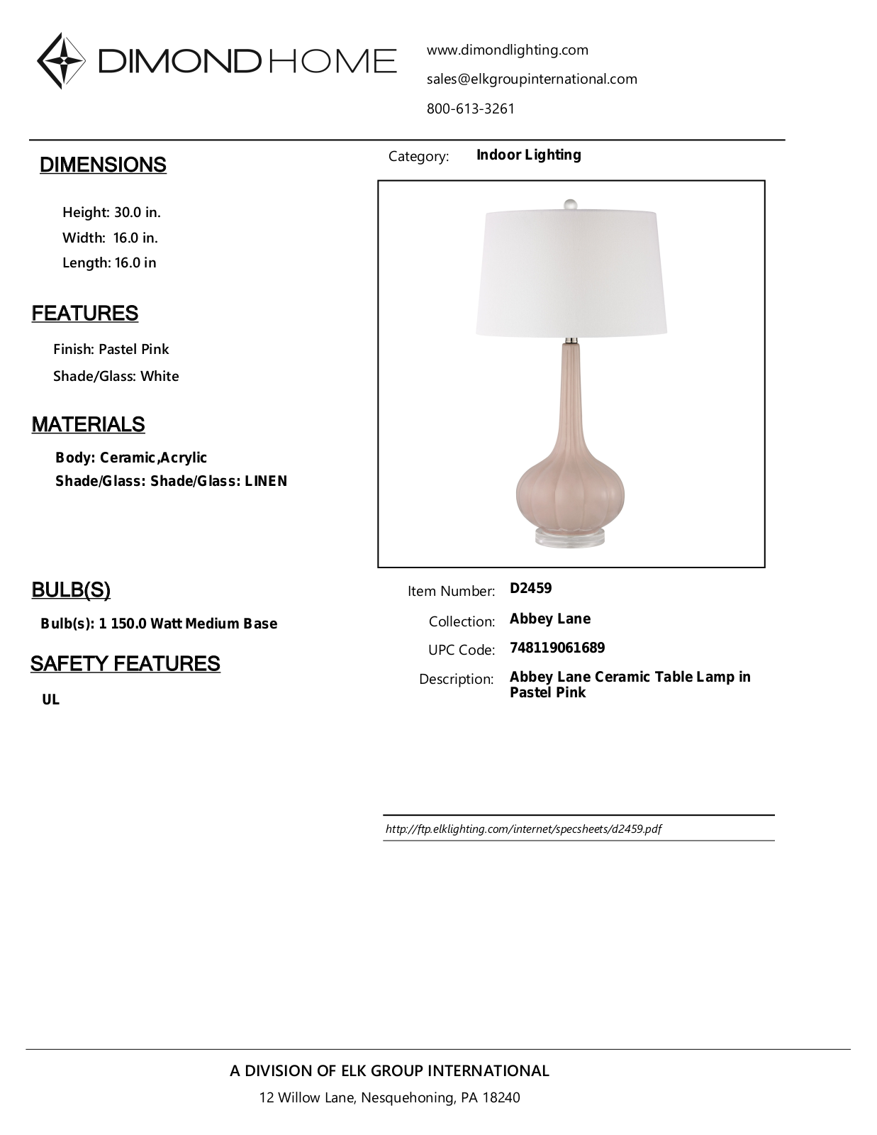 ELK Home D2459 User Manual