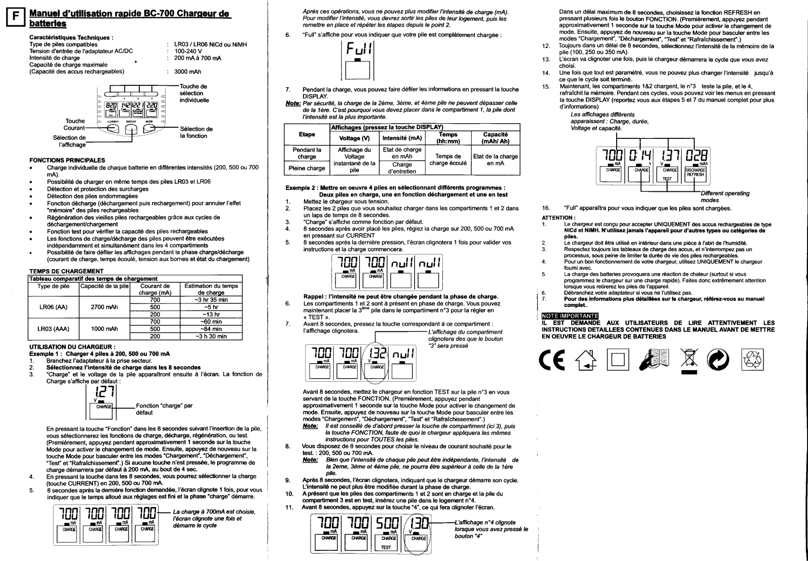 TECHNOLINE BC-700 User Manual