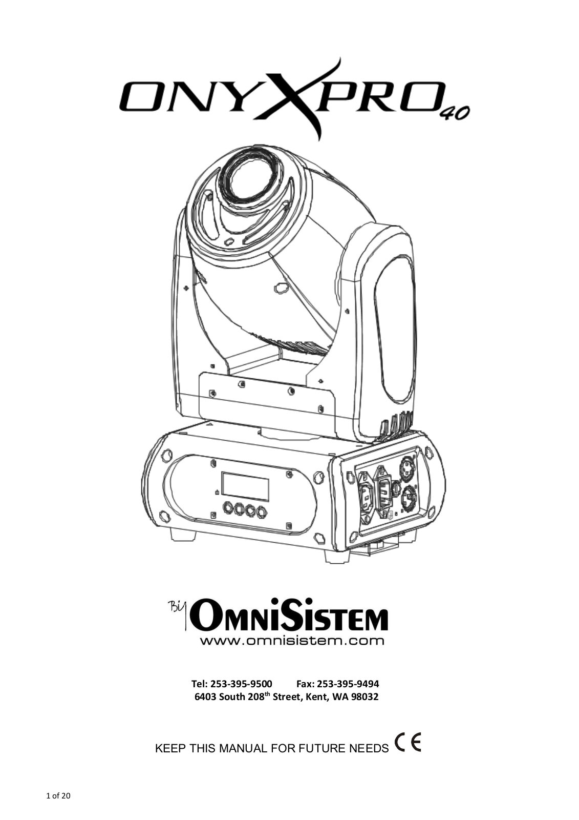 OmniSistem OnyxPro 40 User Manual