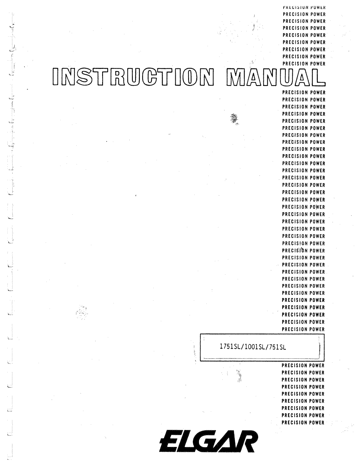 Elgar 751SL, 1001SL, 1751SL User Manual