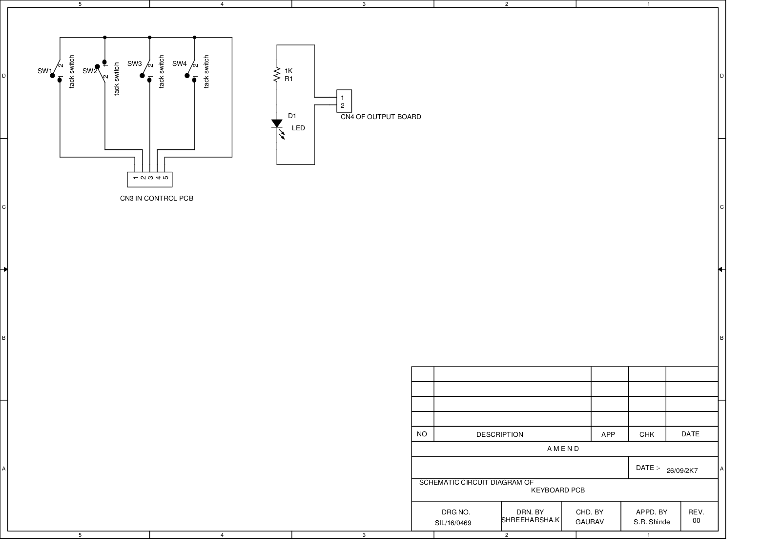 VOLTCRAFT KEYBOARD PCB CIRCUIT Diagram