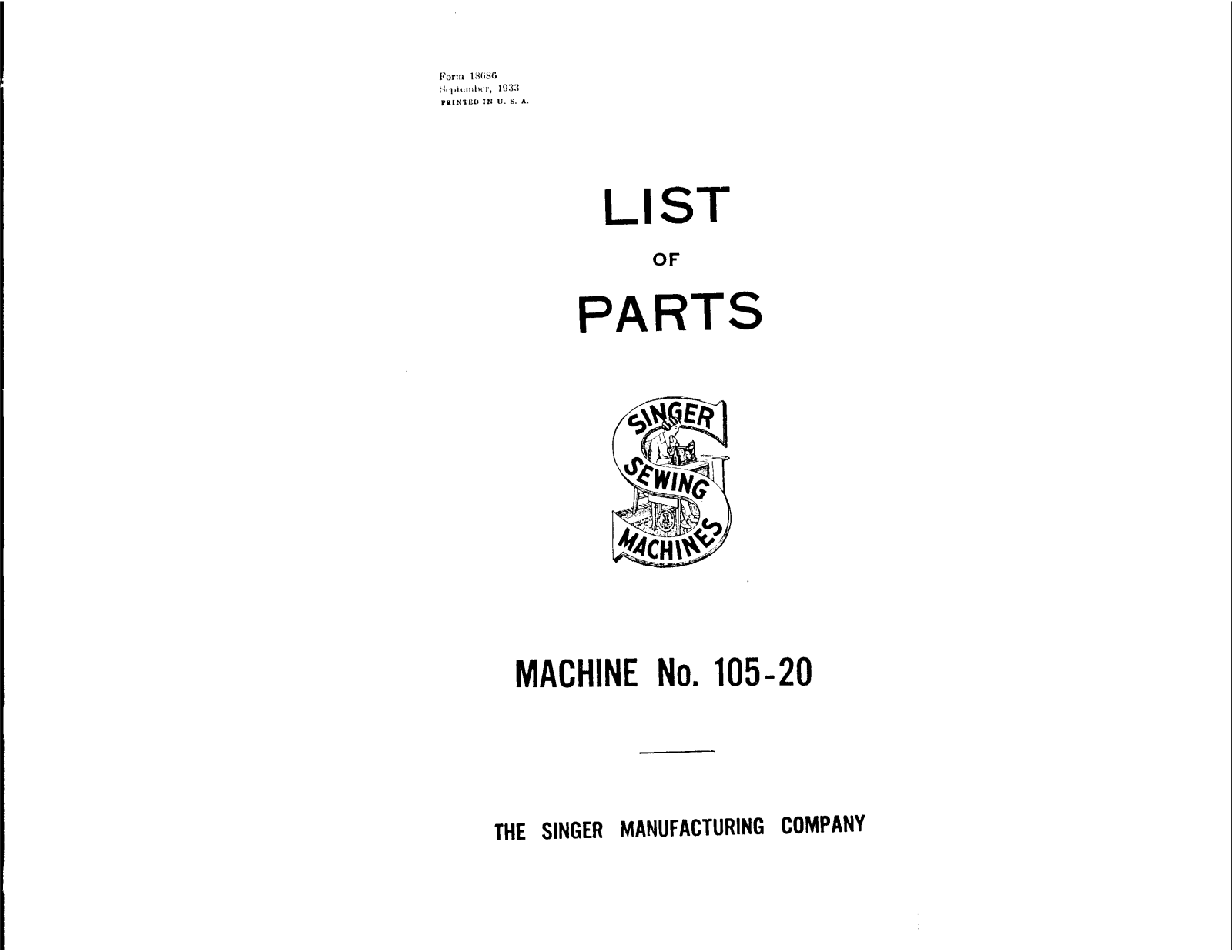 Singer 105-20 User Manual