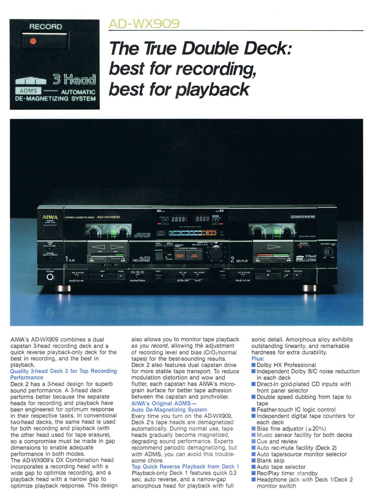 Aiwa ADWX-909 Brochure