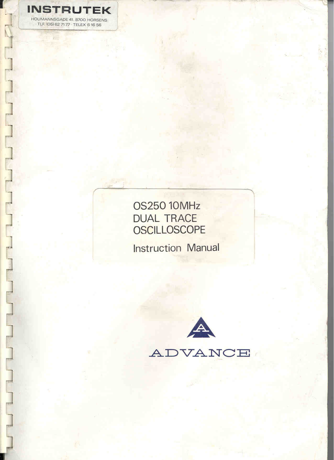 Advance Instruments OS250 Instruction Manual