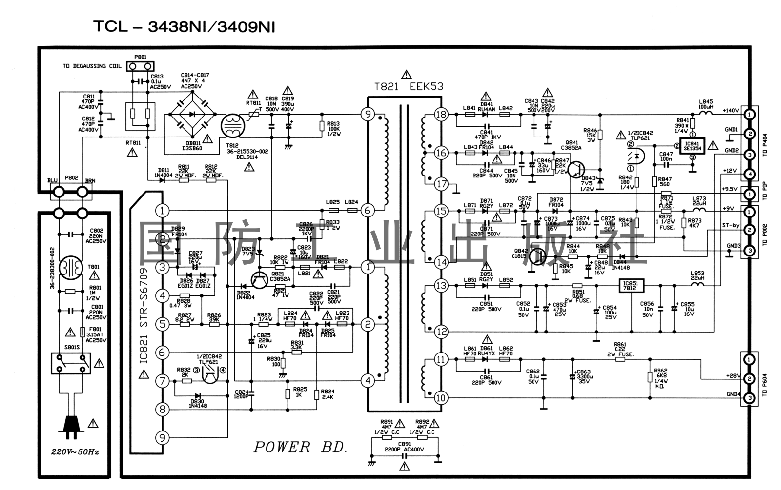 TCL 3438NI, 3409NI Schematic