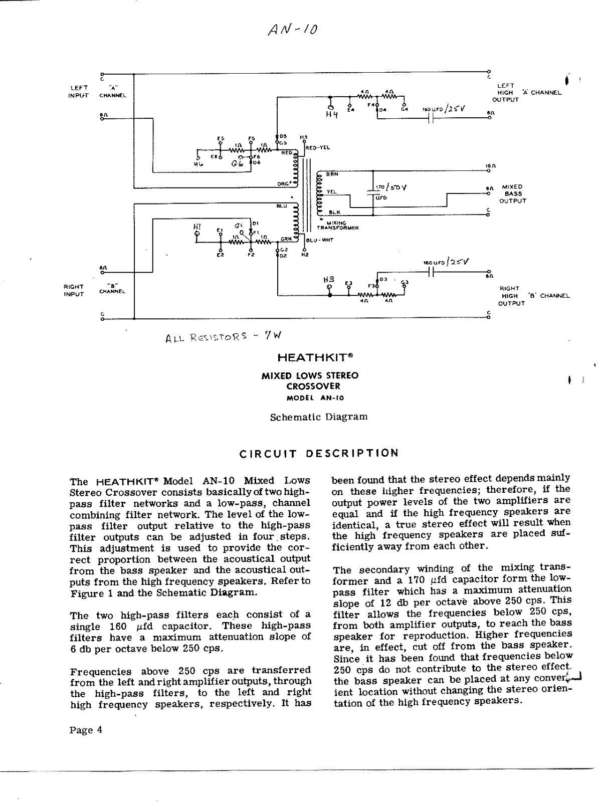 Heath Company AN-10 Schematic