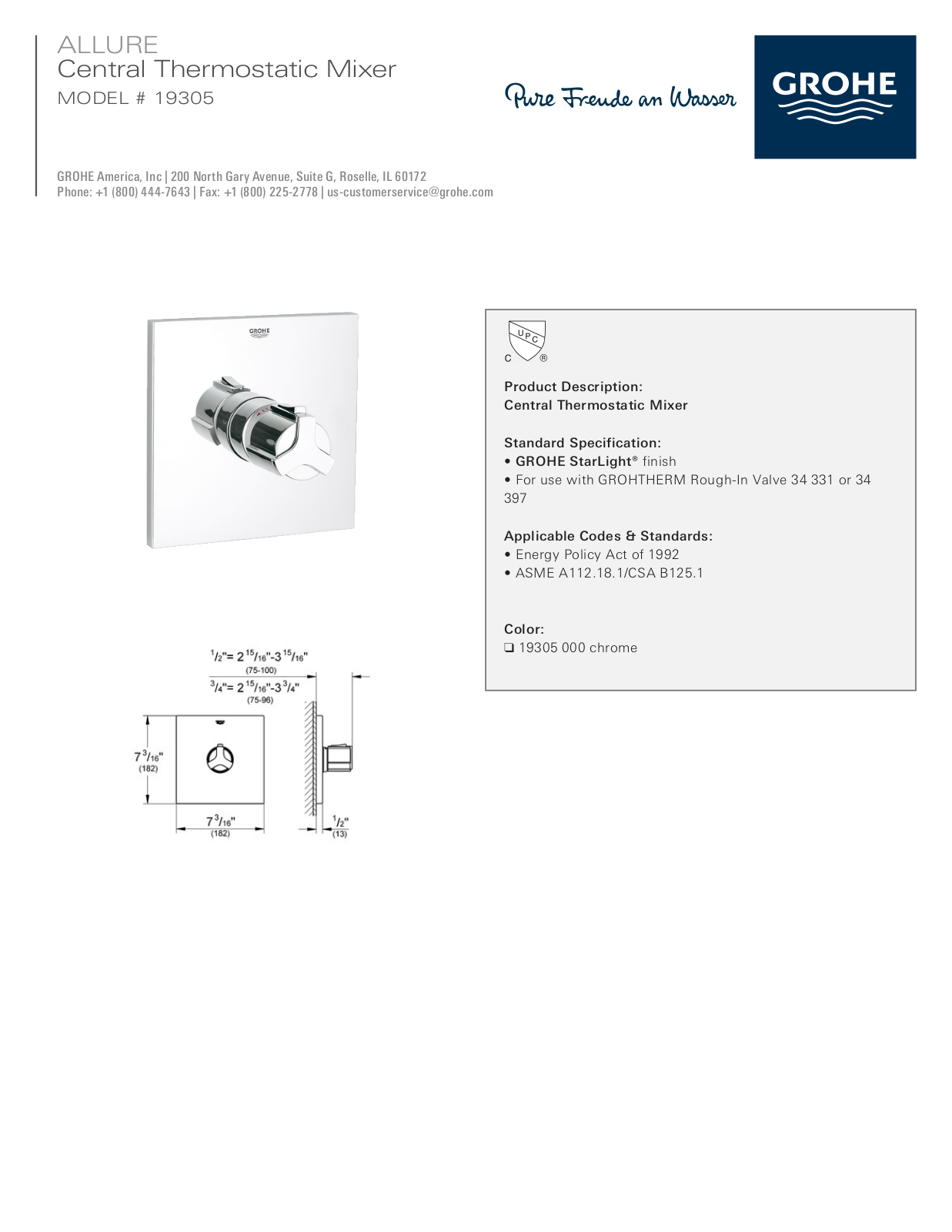 GROHE GRH3184 Specifications - ManualMachine.com