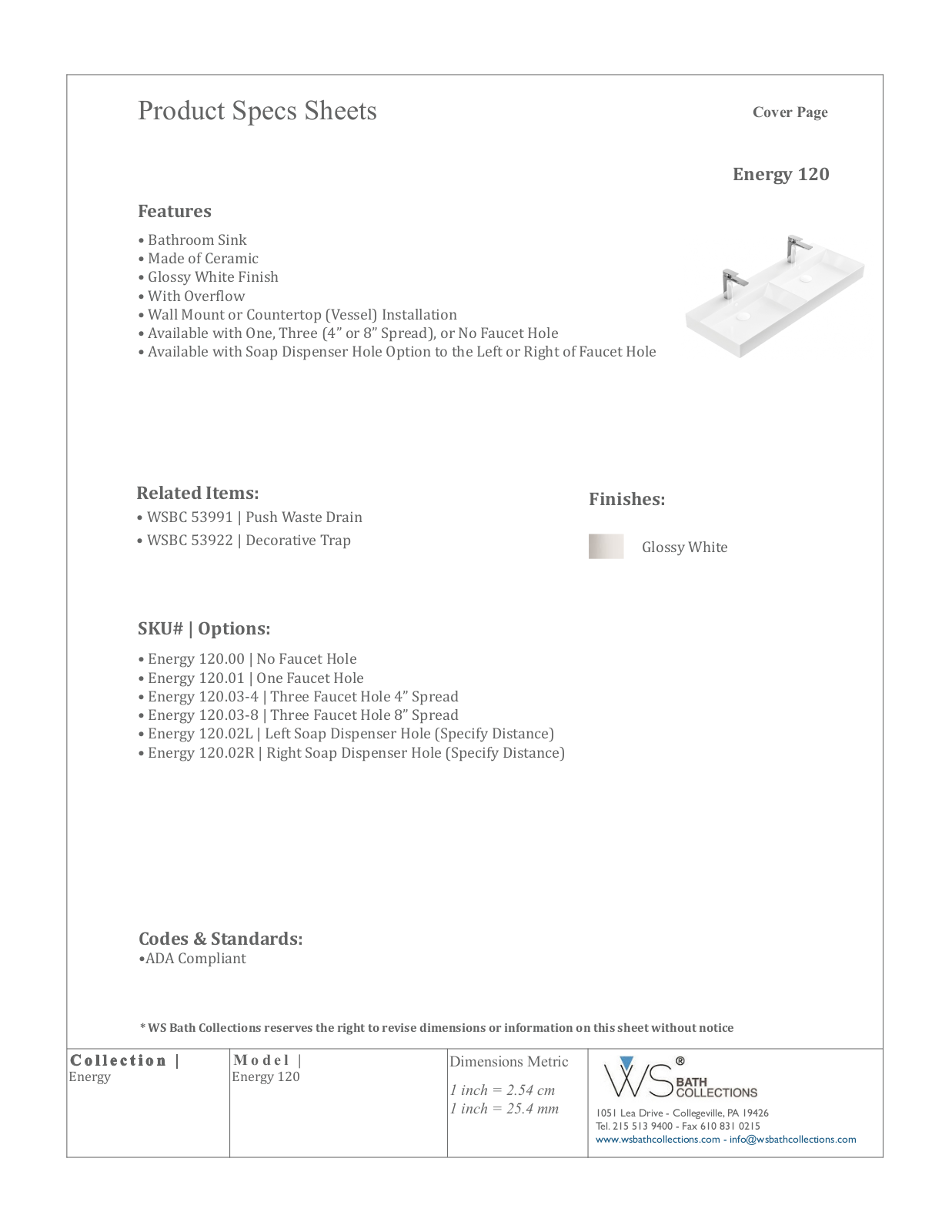 WS Bath Collections W004709259 Specifications - ManualMachine.com