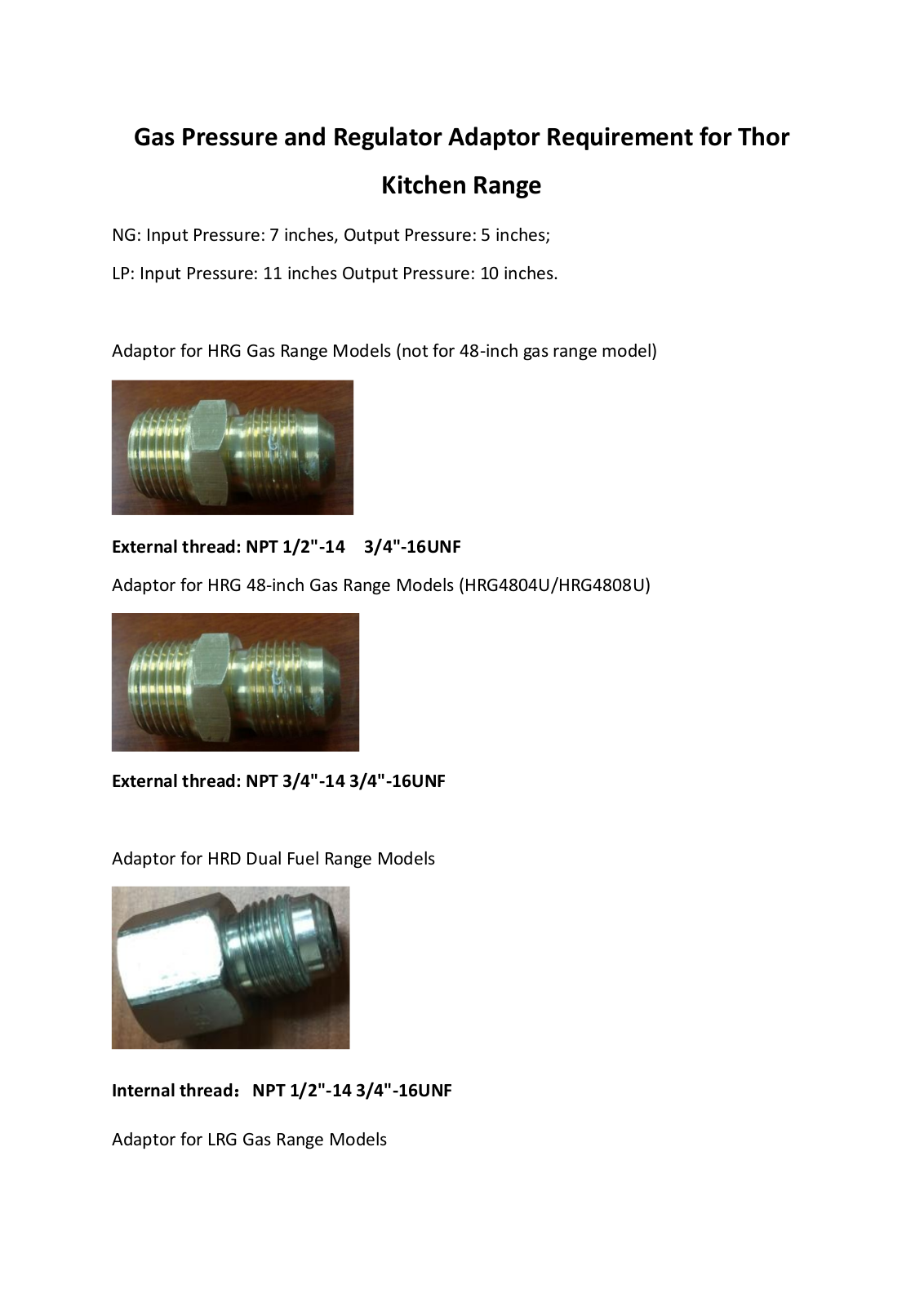 Thor HRH3006U, HRD4803U, HRD3088U, HRG4808U, HRG3618U Installation