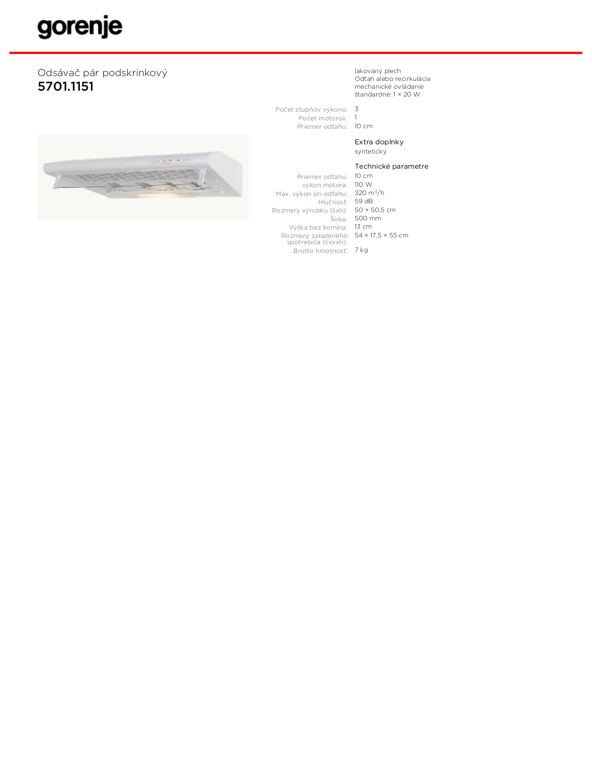 Gorenje 5701.1151 BROCHURE