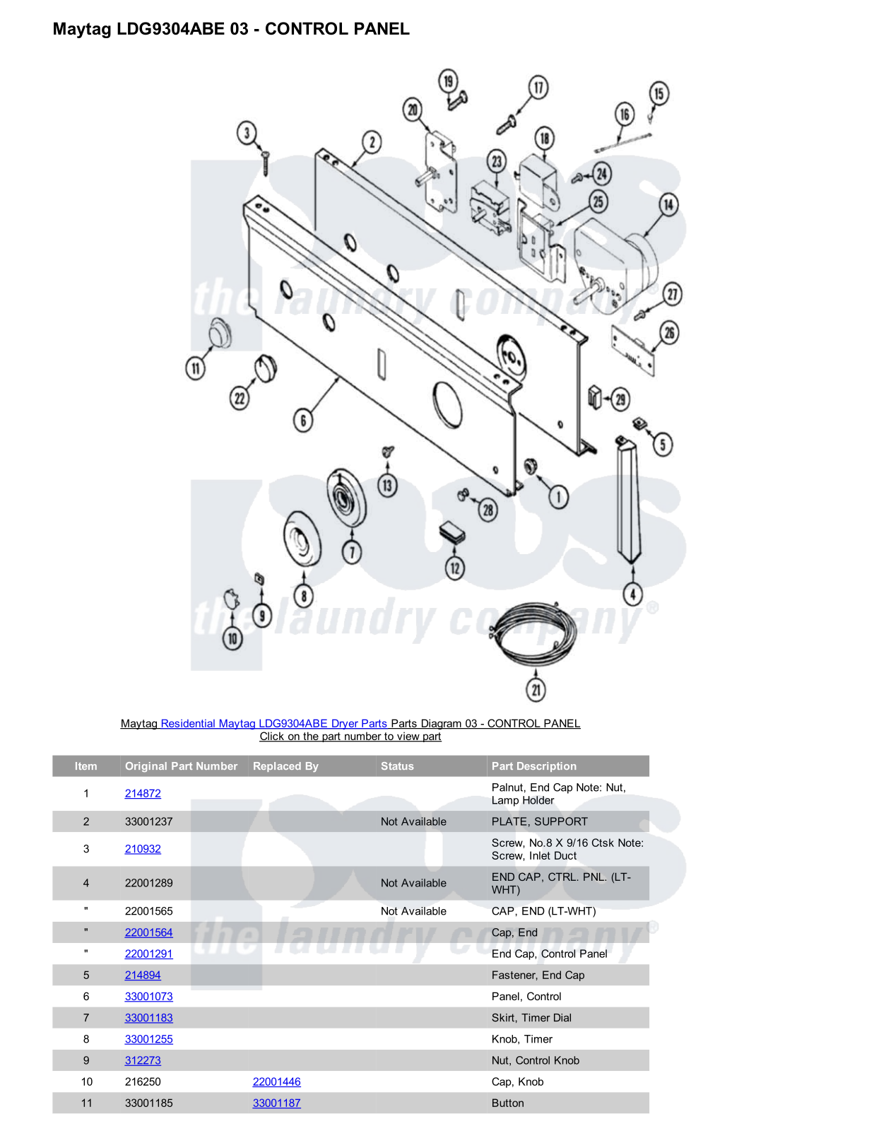 Maytag LDG9304ABE Parts Diagram