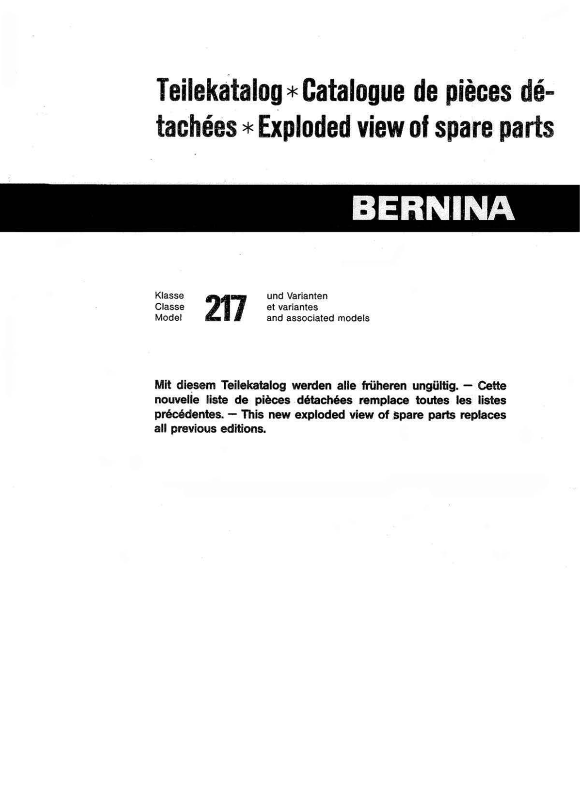 Bernina 217 Manual