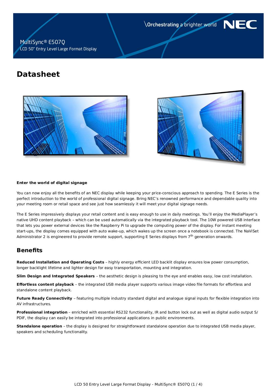 Nec 60004548 Product Data Sheet