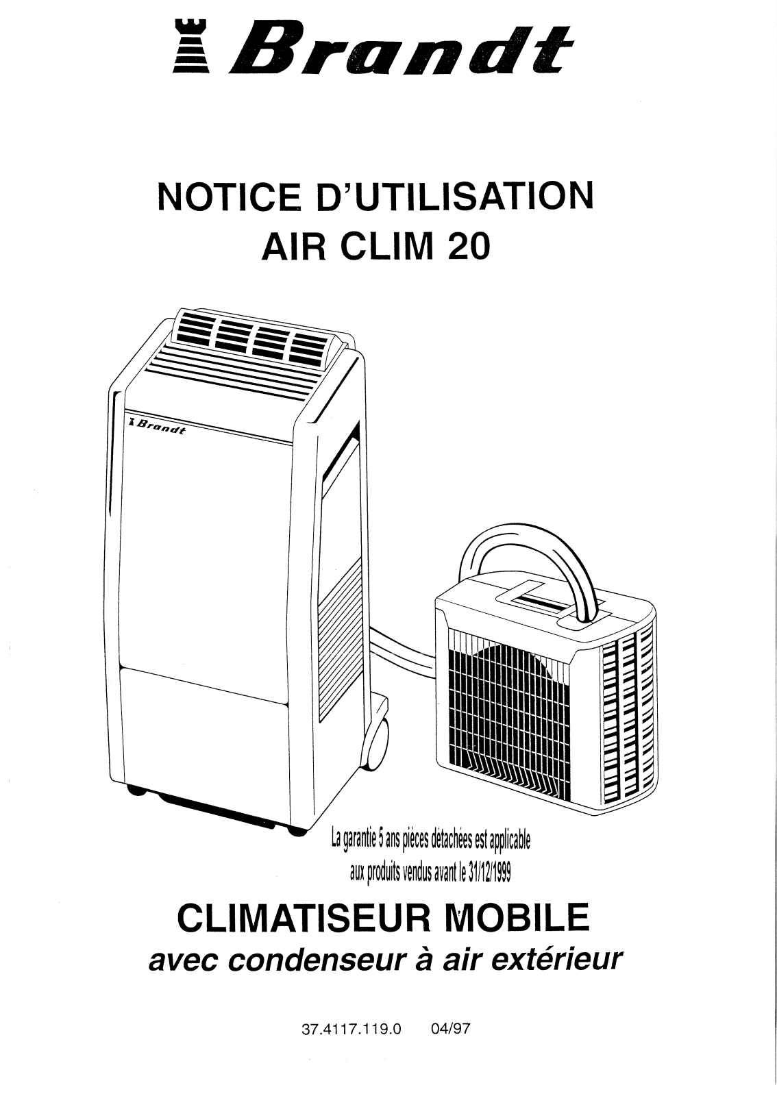 Brandt AIRCLIM20 User Manual